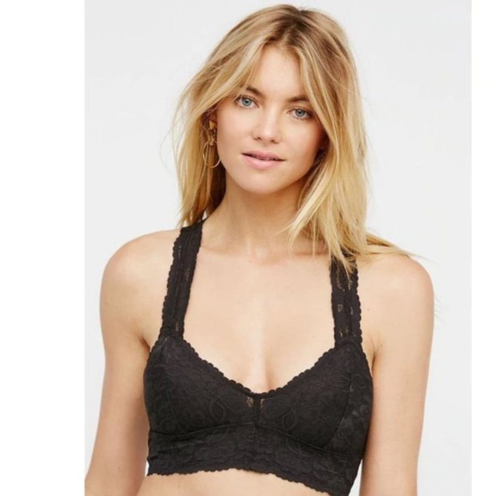Free People Black Lace Bralette
